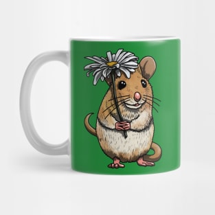 Mousie and Flower White Mug